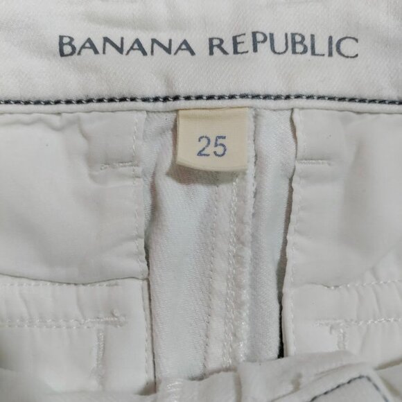 Banana Republic White Low Rise Twee Relaxed Trouser Women's Size 25 - Picture 6 of 16